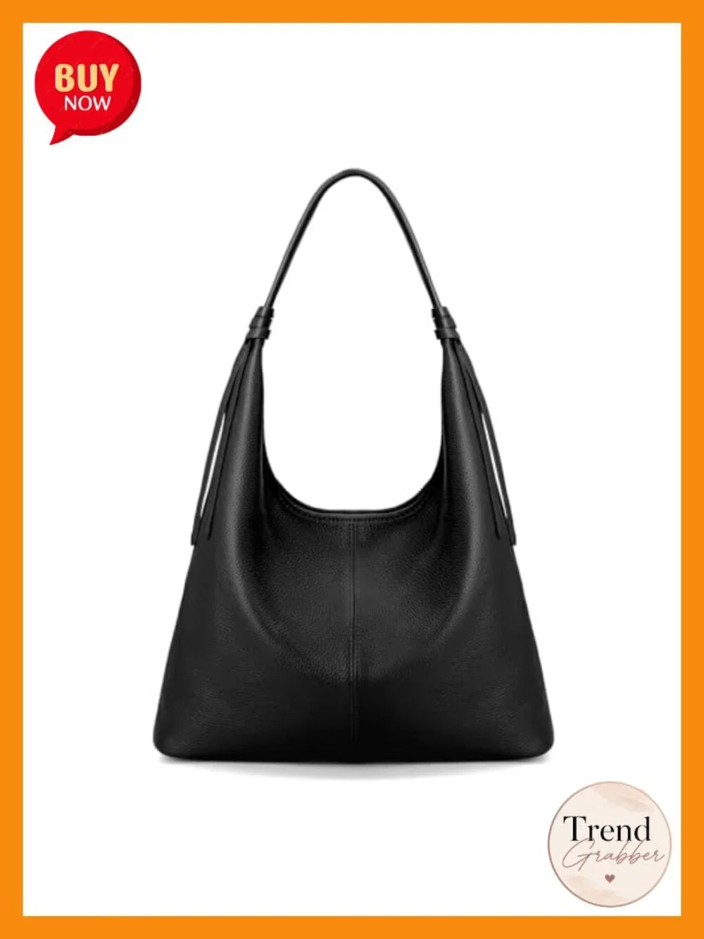 Genuine Leather Slouchy Hobo Bag Tote Shoulder Satchel with Tassel